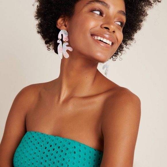 NWT Anthropologie Lelia Eyelet Green Midi Dress - Picture 6 of 9